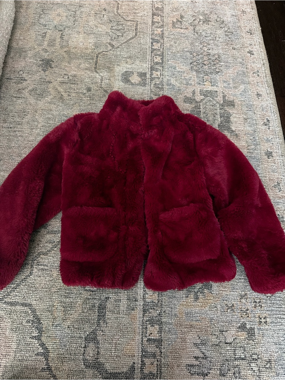 Cat & Jack Plush Faux-Fur Jacket - Deep Wine
